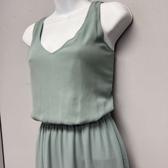 Show Me Your MuMu KENDALL V-Back Maxi Dress- Silver Sage - Picture 6 of 11